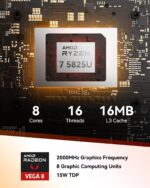 GEEKOM A5 Mini PC (2025) with AMD Ryzen 7 5825U, 16GB RAM, 512GB NVMe SSD, 2.5" SATA HDD, Radeon Vega 8 Graphics, Windows 11 Pro, 8K Quad Display, Dual HDMI, 6 X USB, SD 4.0 Slot, VESA/Home/Office - Image 4