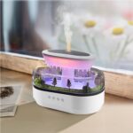 Rain Diffuser 250ML Essential Oil Diffuser, Cloud Humidifier Rain Water Drip Humidifier with Drip Music Micro Landscape Ultrasonic Diffuser for Bedroom (White) - Image 2