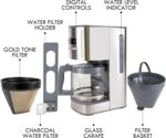 Kenmore Drip Coffee Maker - Programmable Cafe Machine With Glass Pot, Regular & Bold Brew, Auto Shut Off Large Water Reservoir, Reusable Filter, Kitchen Appliances For Cafeteria Barista, 12 Cup, White - Image 7