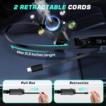 Retractable Car Charger with Aromatherapy and Starlight, 5 in 1 USB C Car Charger for iPhone 16 15 14 13 12 11, Fast Charging Compatible with iPhone Android (Black) - Image 7