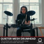AODSK Electric Drum Set with Quiet Mesh Pads,Electronic Drum for Beginner,USB MIDI,Throne,Headphones,Sticks, Included 15 Kits and 195 Sounds (AED-403-Teenagers Beginners) - Image 6