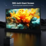 1500ANSI Netflix Officially Licensed Full HD Smart Projector, HAPPRUN 4K Projector with Wifi and Bluetooth,Built-in Apps,Electric Focus,DoIby Audio,300''Display Movie Projector for Home,Outdoor,Indoor - Image 8
