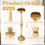 2 Pcs Round Martini Drink Table for Small Spaces Nightstand Living Room Bedroom Side Table Drink Stand Cocktail Pedestal End Vintage Metal Decor, 5.74x5.74x25.98''(Gold) - Image 4