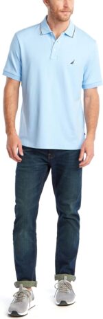 Nautica Men's Classic Fit Short Sleeve Dual Tipped Collar Polo Shirt - Image 4