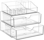 Vtopmart 3 Tier Clear Makeup Organizer with Drawer, Cosmetic Storage for Dresser Countertop and Bathroom Vanity, Beauty Holder for Lipstick Brush Skincare - Image 2