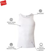 Hanes Men's Tank Top Undershirt Pack, Cool & Breathable Cotton, Moisture-Wicking Ribbed Tanks for Men, Multi-Pack - Image 7