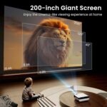 HAPPRUN Native 1080P Bluetooth Projector, Full HD Portable Outdoor Movie Projector with Built-in Speaker, Compatible with Smartphone, HDMI, USB, AV, Fire Stick, PS5 for Home, Bedroom, Outdoor Use - Image 7