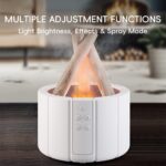 Campfire Flame Fire Diffuser, Bonfire Aromatherapy Essential Oil Diffuser, 250ml Wood Cool Mist Humidifier for Home,Bedroom,Office, Remote Control, Auto Shut-Off, Night Light, Gift (White) - Image 5