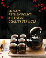 Dujust Japanese Tea Set, Black Porcelain Tea Set with 1 Teapot Set, 6 Tea Cups, 1 Tea Tray, 1 Stainless Infuser, Beautiful Asian Tea Sets for Adults, Tea Lover/Women/Men (Countryside in Golden) - Image 7
