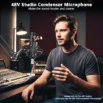 Podcast Equipment Bundle, +8GB Memory Card, Audio Interface Mixer with 48V Condenser Microphone, Built-in Recorder, Stereo, Voice Change for Podcast Recording, Streaming, Cam/PC/Phone/Tiktok (RS2i2) - Image 7