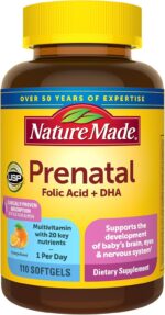 Nature Made Prenatal with Folic Acid + DHA, Prenatal Vitamin and Mineral Supplement for Daily Nutritional Support, 110 Softgels, 110 Day Supply - Image 2