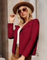 GRACE KARIN Womens Cropped Knit Sweater Blazer, Oversized Open Front Jackets 2025 Fall, Laple Cardigans Dressy Casual - Image 8
