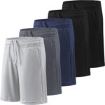 BALENNZ Boy's 5-Pack Athletic Shorts Kids Youth Quick Dry Active Performance Basketball Shorts with Pockets Elastic Waistband - Image 2