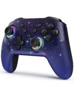 VOYEE Switch Controller, LED Star Wireless Pro Controllers Compatible with Switch 2/Lite/OLED, Multi-Platform Windows PC with 9 Colors Colorful RGB Lights/Programmable/Vibration/Turbo/Wakeup - Image 2