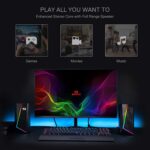 Redragon GS520 RGB Desktop Speakers, 2.0 Channel PC Computer Stereo Speaker with 6 Colorful LED Modes, Enhanced Sound and Easy-Access Volume Control, USB Powered w/ 3.5mm Cable - Image 7