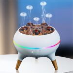Essential Oil Diffuser 250ML,Jellyfish Diffuser Volcano Diffuser Air Humidifiers Dynamic Sound Pickup Ultrasonic Aromatherapy Remote Control 7-Color Lights for Home Bedroom Office Hotel(White) - Image 2