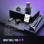 FIFINE USB Gaming Microphone Kit, PC Streaming Mic with RGB Lights, Mute, Gain Knob, Metal Boom Arm for Recording Podcast, Condenser Computer Microphone Set Compatible with PS4/PS5-AmpliGame A8T - Image 8