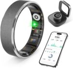Smart Health Ring, Featuring Heart Rate, Stress and Sleep Monitoring Functions, Compatible with iPhone and Android, Waterproof Fitness Tracker for Women & Men, No Subscription Fee. (Gunmetal Gray, 9) - Image 2