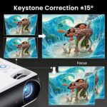 HAPPRUN Native 1080P Bluetooth Projector, Full HD Portable Outdoor Movie Projector with Built-in Speaker, Compatible with Smartphone, HDMI, USB, AV, Fire Stick, PS5 for Home, Bedroom, Outdoor Use - Image 9
