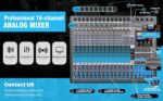 EMX-16 Professional Analog Mixer Console (16-Channel) USB & Computer Recording, 3-Band Equalizer, Bluetooth, 4 Aux & 4 Sub, MP3 Player, 32 Effects, LCD Screen, Church, DJ, Band. - Image 9