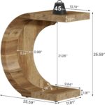 Tribesigns C-Shaped End Table, Side Table for Couch Sofa Living Room Bedroom Small Space, Rustic Brown - Image 3
