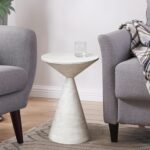 Small Drink Table, Round Martini Table, Drum End Table Side Table, Metal Accent Table,for Small Space Living Room, Bedroom, Dirt - Image 2