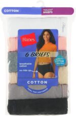 Hanes womens High-waisted Brief Panties, 6-pack, Moisture-wicking Cotton Brief Underwear (Colors May Vary) - Image 3