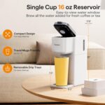 Single Serve Coffee Maker for K Cup, Ground and Tea, Hot and Iced Coffee Machines with Bold Setting, 6 to 16 Oz Brew Sizes, Compact for Small Spaces, White (2.0 Version) - Image 5