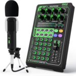 Pyle Portable Bluetooth Live Broadcast Sound Card Pro Audio Interface DJ mixer Condenser w/Microphone Set, for Streaming Podcasts Studio, Recording PC, Gaming, Phone, w/FX, Ambient Sounds - Image 2