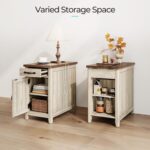LINSY HOME Farmhouse End Table with Charging Station, Narrow Side Table for Living Room, Sofa Side Table with Drawer and Storage Cabinet, Small Nightstand for Home Office - Image 8