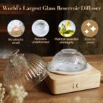 Glass Dome Essential Oil Diffuser with Glass Reservoir & Wood Base-No Plastic, 200ml Ultrasonic Diffuser for Aromatherapy with Timer 7 Color Light Auto-Off for Home Office Yoga Pilates - Image 3