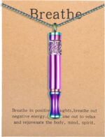 Anxiety Relief Pendant Mindfulness Breathing Necklace - Essential Oil Diffuser & Personal Inhaler Aromatherapy Necklaces for Women & Men (Rainbow) - Image 2