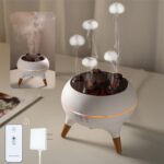 Essential Oil Diffuser 250ML Dancing Jellyfish Aromatherapy Diffuser Humidifier with 7 Colors LED Lights,Remote Control,Plug in for Bedroom,Office (White) - Image 2