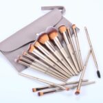 HEYMKGO Makeup Brushes 15PCS Champagne Gold Professional Makeup Brush Set Foundation Brush Blending Powder Blush Concealer Eye Make Up Brush with Bag - Image 3