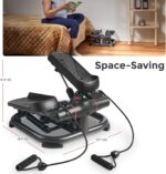 Sunny Health & Fitness 2-in-1 Premium Power Stepper with 400lbs Weight Capacity and Resistance Bands, Low-Impact Cardio, Space-Saving, Height-Adjustable, with Bluetooth and Free SunnyFit App - Image 7