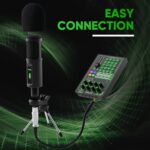 Pyle Portable Bluetooth Live Broadcast Sound Card Pro Audio Interface DJ mixer Condenser w/Microphone Set, for Streaming Podcasts Studio, Recording PC, Gaming, Phone, w/FX, Ambient Sounds - Image 9