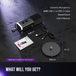 FIFINE USB/XLR Dynamic Microphone for Podcast Recording, PC Computer Gaming Streaming Mic with RGB Light, Mute Button, Headphones Jack, Desktop Stand, Vocal Mic for Singing YouTube-AmpliGame AM8 - Image 10