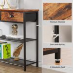 Furologee Console Sofa Table with Storage Shelf for Entry Way, Small 30'' Entryway Table with 2 Fabric Drawers, Industrial Display Shelves for Hallway, Entrance, Foyer, Rustic Brown - Image 5