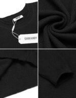 COOFANDY Mens Dress Pullover Sweater Lightweight Waffle Knit Sweater Slim Fit Crewneck Business Casual Sweater - Image 6