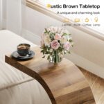 Tribesigns C-Shaped End Table, Side Table for Couch Sofa Living Room Bedroom Small Space, Rustic Brown - Image 8