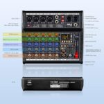 Pyle Professional Bluetooth DJ Audio Mixer - 6-Channel DJ Controller Sound Mixer w/DSP 16 Preset Effects, USB Interface, 4 XLR Mic/Line Input, AUX, FX Processor MP3 Player, Headphone Jack - PMX466 - Image 3