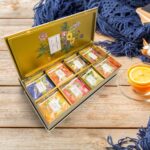 Premium Organic Tea Bag 80 Pack Sampler Designer Tin Book Gift Set 10 Per Flavor Assorted Variety Exotic Fruit Herbal Black And Green Teas Individually Wrapped (8 Flavors) - Image 7