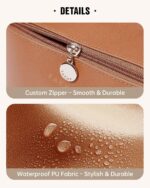 EACHY Travel Makeup Bag,Large Capacity Cosmetic Bags for Women,Waterproof Portable Pouch Open Flat Toiletry Bag Pattern Makeup Bag - Image 6