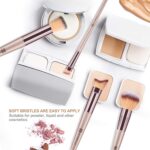 HEYMKGO Makeup Brushes 15PCS Champagne Gold Professional Makeup Brush Set Foundation Brush Blending Powder Blush Concealer Eye Make Up Brush with Bag - Image 7