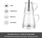 Karaca Keops Turkish Teapot with Infuser and Lid (450 ml Tea Pot & 1500 ml Induction Kettle) - Borosilicate Glass Teapot Set for Stovetops - Clear Tea Maker with 10-15 Cups Capacity - Image 10