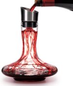 Wine Decanter Built-in Aerator Pourer, Wine Carafe, Red Wine Decanter,100% Lead-free Crystal Glass, Wine Hand-held Aerator, Wine Gift, Wine Accessories (Clear，Crystal) - Image 2