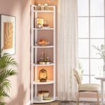 Tribesigns 6 Tier Corner Shelf, 70.9 Inch Tall Corner Bookshelf Small Bookcase Modern Corner Shelving Unit Storage Rack for Living Room, Home Office, Kitchen, Small Space (White) - Image 6