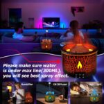 Volcano Diffuser, Essential Oil Diffuser 300ml Volcano Humidifier with Flame & Volcano Mist Mode, 2 Colors, Timer, Auto Shut-Off, Remote Control, Flame Diffusers for Home Bedroom Black - Image 7