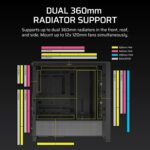 CORSAIR 4000D RS ARGB Frame Modular Mid-Tower ATX PC Case – High Airflow, 3X Pre-Installed RS ARGB Fans, InfiniRail™ Fan Mounting System, ASUS BTF, MSI Project Zero, Gigabyte Project Stealth – Black - Image 8