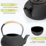 suyika Japanese Tetsubin Cast Iron Teapot Tea Kettle pot with Stainless Steel Infuser for Stovetop Safe Coated with Enameled Interior 30 oz/900 ml - Image 9